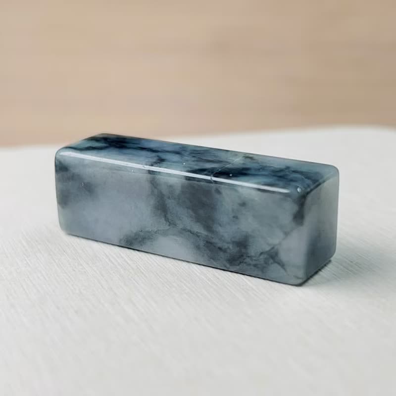 【福利品出清】飄烏雞翡翠印章| 天然緬甸玉翡翠A貨 | 送禮