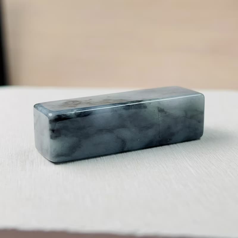 【福利品出清】飄烏雞翡翠印章| 天然緬甸玉翡翠A貨 | 送禮