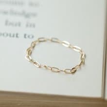 細緻雕花圈圈鍊戒 簡約款 尾戒 女生禮物 14K 包金 注金 可水洗
