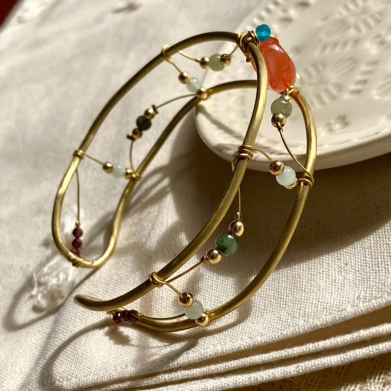 老林雜貨 | 南紅瑪瑙黃銅手鐲