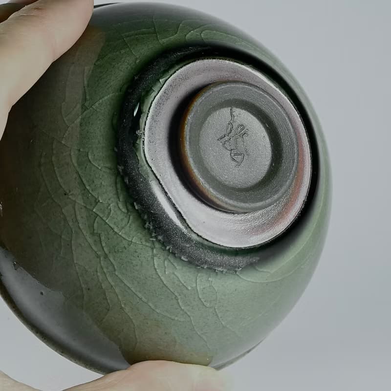 手作柴燒龍泉青瓷茶碗LONG020