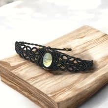 Crystoria Stone | Macrame | 南美蠟線 | 手鍊 | 黃光拉長石