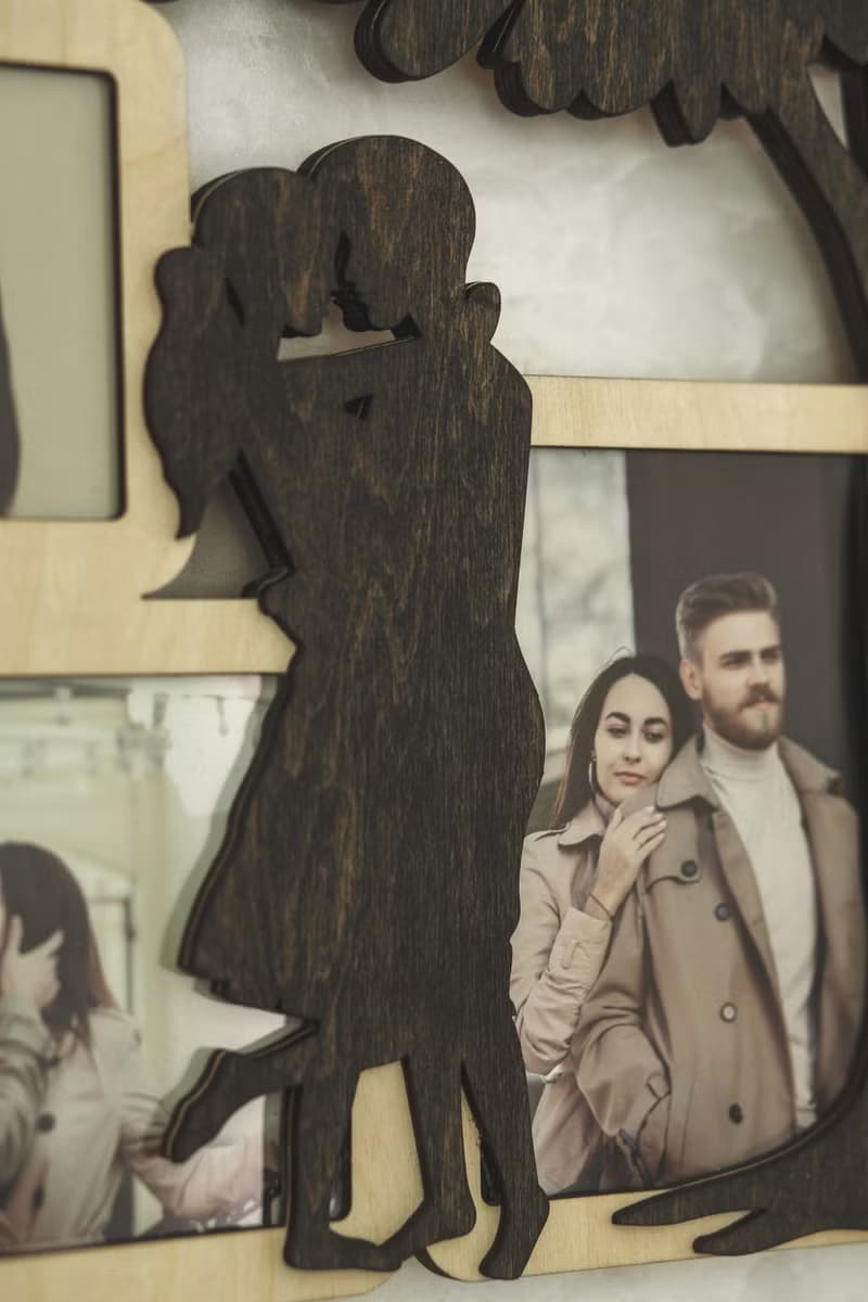 Personalized love photo frame collage Love tree Valentines day picture frame