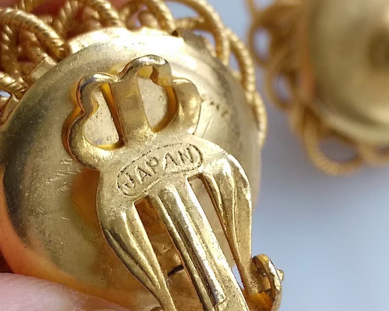 Vintage Jewelry 西洋古董飾品 日本外銷品 優雅 珠花 夾式耳環