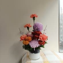 馬年鮮花桌花盆花禮|文青奧勒岡投入式花束 內湖自取永生花乾燥花