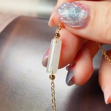 冰種翡翠無事牌設計款手鍊 14K包金 | 天然緬甸A貨翡翠 | 送禮