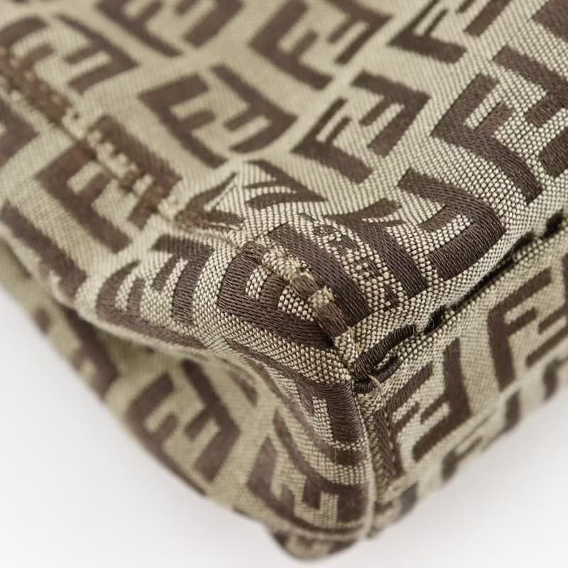 【日本直送】フェンディ FENDI ズッキーノ ハンドバッグ 8BH132 ナイロンキャンバス 茶 レディース【中古】