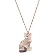 AndMary 手繪瓷項鍊-虎斑貓咪 禮盒包裝 Tabby Cat Necklace