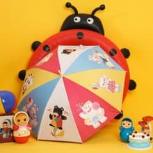 游樂場 80s復古昭和 長柄晴雨傘 黑膠碰擊8骨