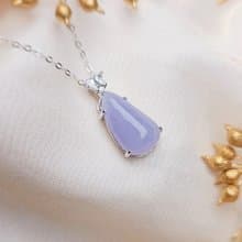 招財•福氣•貴人|冰潤濃紫福瓜|緬甸A貨翡翠純銀吊墜項鍊