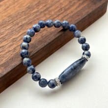 【釐清自我】藍紋石心紋鍍銀手鏈 驅除壓力 堅定與勇氣治癒心靈