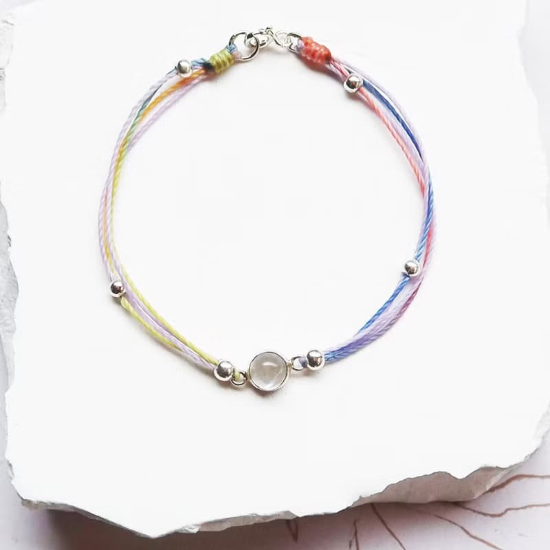 【水晶蠟繩系列】月光石 | 正能量極細蠟繩手鍊 | 大員囡仔