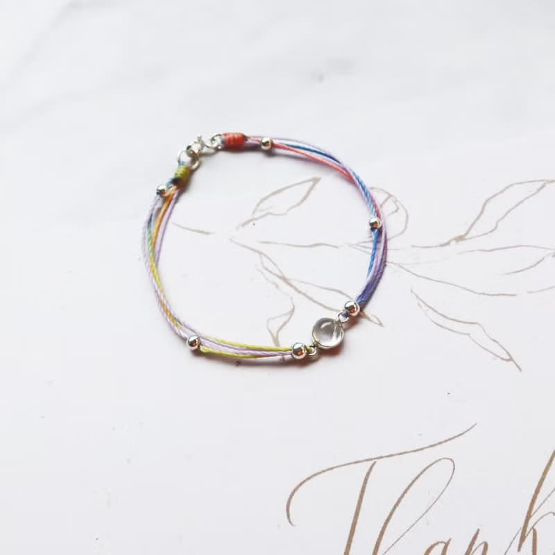 【水晶蠟繩系列】月光石 | 正能量極細蠟繩手鍊 | 大員囡仔