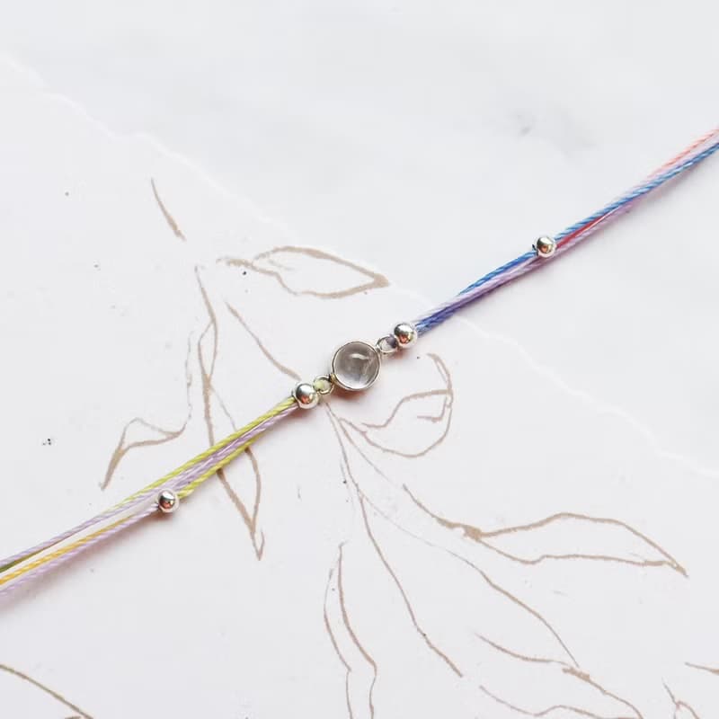 【水晶蠟繩系列】月光石 | 正能量極細蠟繩手鍊 | 大員囡仔