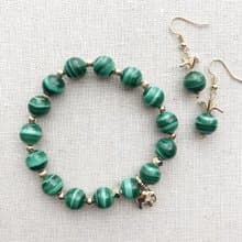 孔雀石手鍊耳勾套件組合原創設計 | 隱藏於自然色裡的生物們