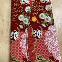 文青風優質萬用存摺袋 典雅古風 貓頭鷹 櫻桃紅 禮物 收納 濕紙