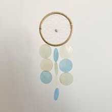 DIY-KIT| Ricotta Cheese(S)-Blue, Yellow-Circle | Shell Wind Chime Mobile |#0-581