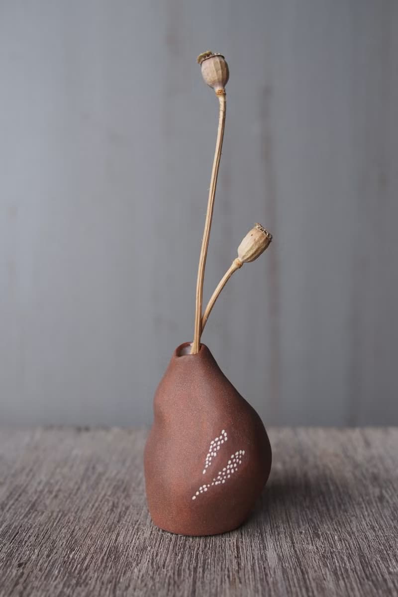 紅褐 陶瓷花器 / 小花瓶