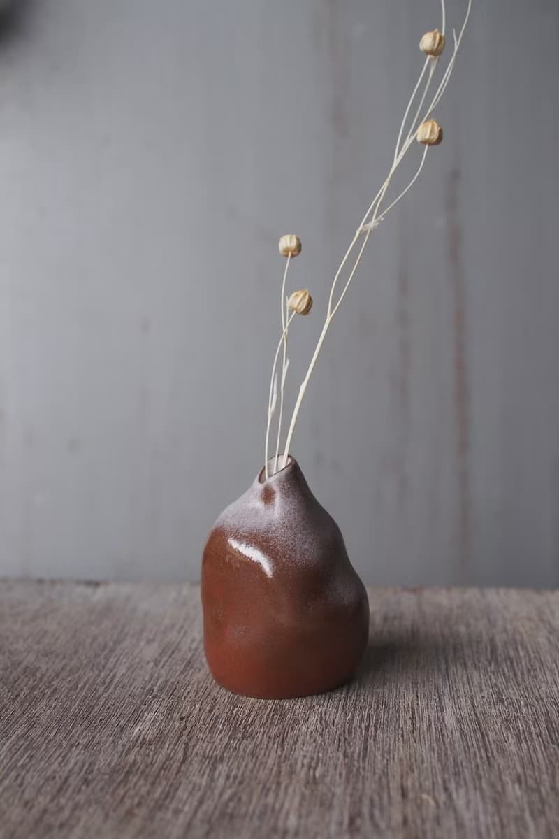 紅褐 陶瓷花器 / 小花瓶