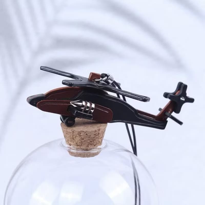 飛機汽車掛件高級感車內掛飾真皮牛皮直升飛機小眾設計禮物送男友