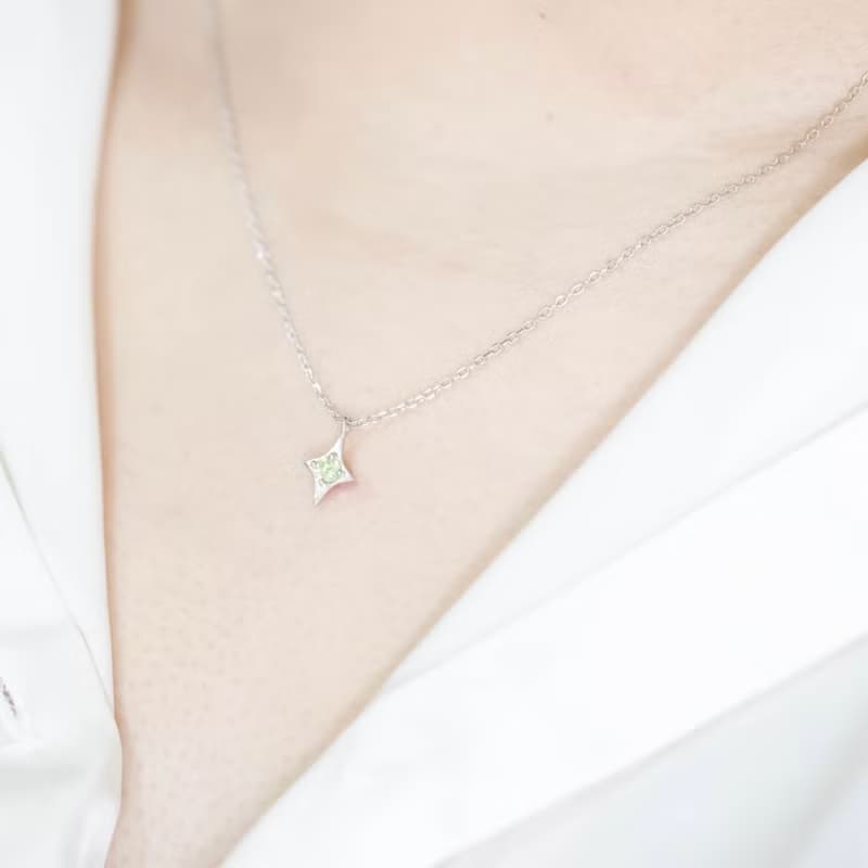 橄欖石925純銀十字星星項鍊