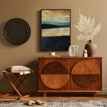 墨金III - 輕奢黑金綠色抽象掛畫/房間佈置/喬遷禮/玄關畫/開店禮