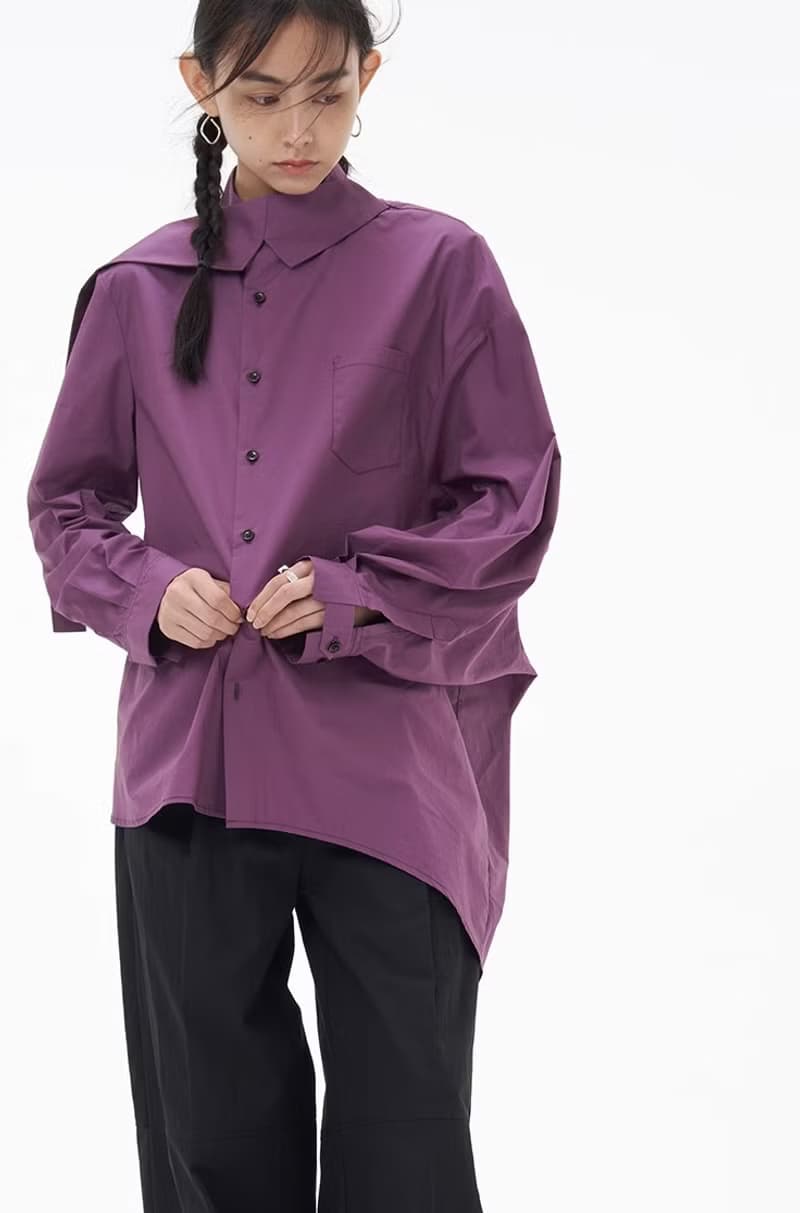 UNFETTERED 西服領不對稱襯衫