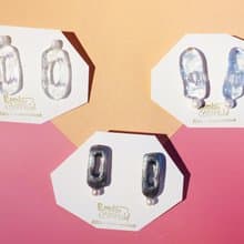 簡約風 不規則透明 百搭珍珠圈圈耳飾\耳釘