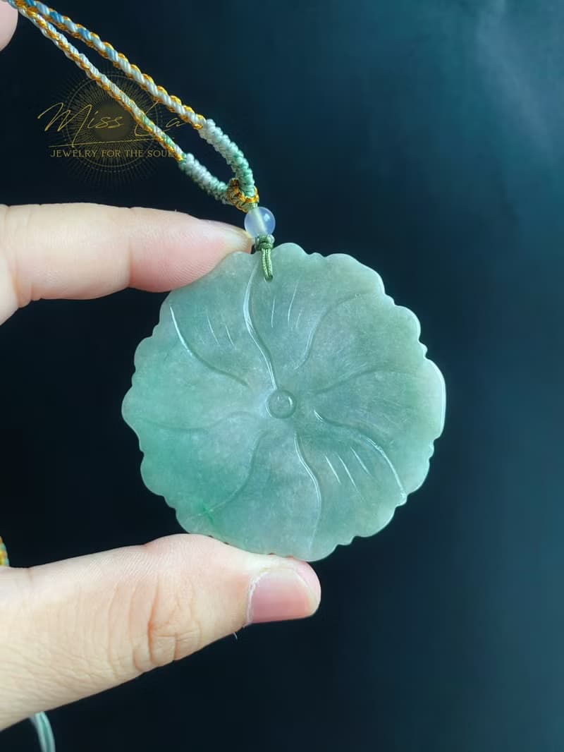 綠牡丹 春日 手工編繩 天然緬甸玉翡翠 有錢花 項鍊 禮物 長輩禮