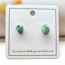 綠松石耳釘女小巧不規則天然石碎石不對稱925銀針手工飾品百搭