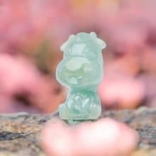 冰綠飄黃花翡翠乳牛吊飾 | 天然緬甸翡翠A貨 | 送禮