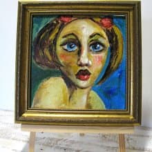 Girl portrait small size in acrylic Funny Girl