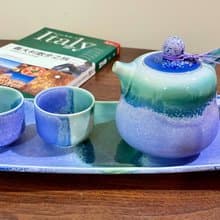 茶壺杯盤組(一壺二杯一盤)・薰衣草系列/送禮包裝/小卡