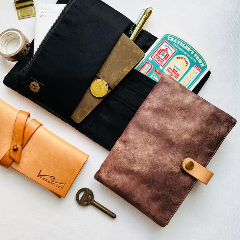 皮革感 褆織 護照套 手帳袋