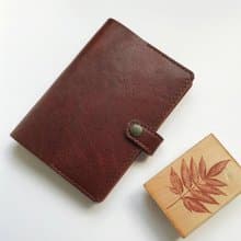 Bambini A6 皮革書衣/手帳-焦茶色