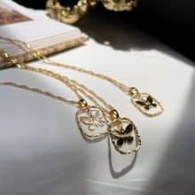 湖蝶項鍊 項鍊 黃銅厚鍍18K金 禮物