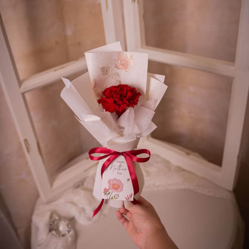 【日本康乃馨花束】單枝 母親節花束 永生花 乾燥花 / 共4款