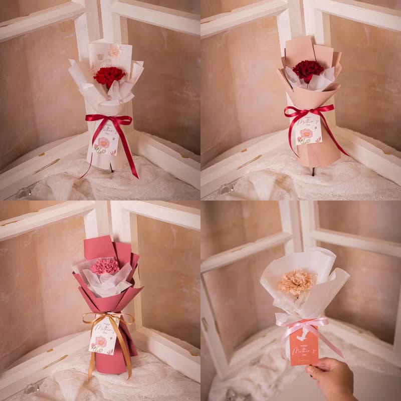 【日本康乃馨花束】單枝 母親節花束 永生花 乾燥花 / 共4款