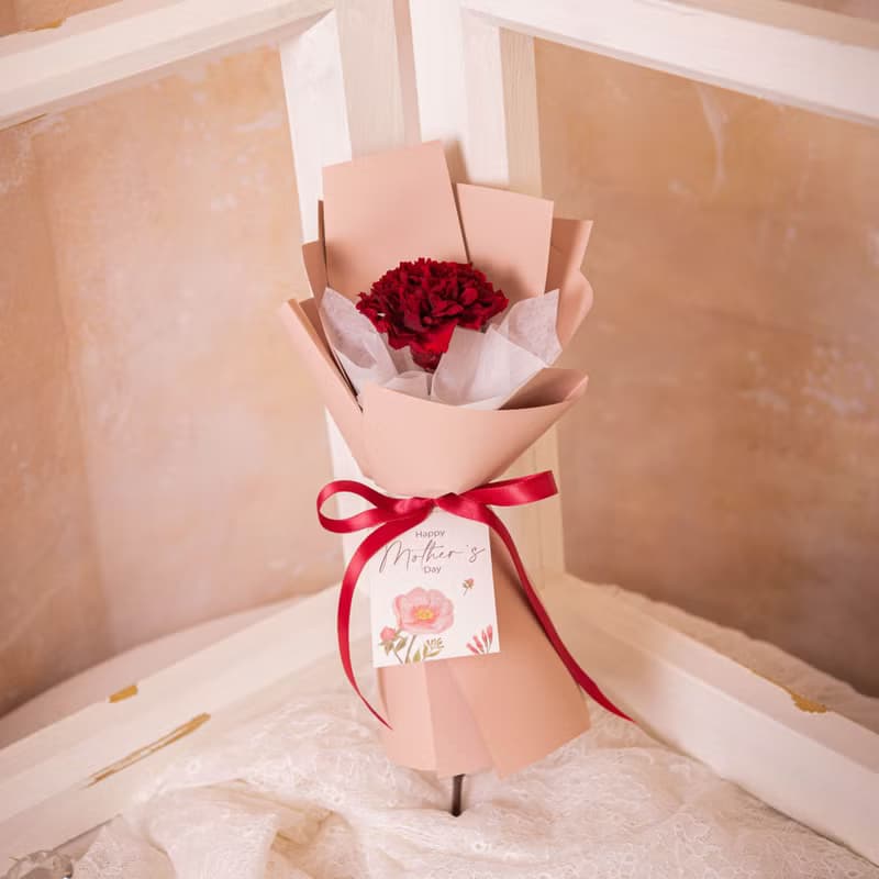 【日本康乃馨花束】單枝 母親節花束 永生花 乾燥花 / 共4款