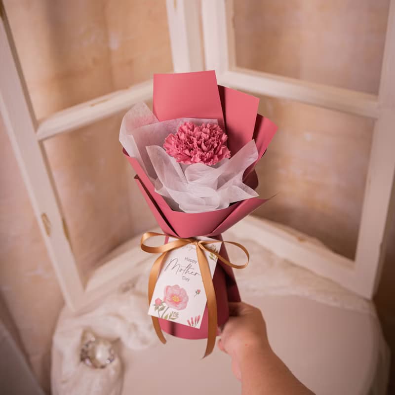 【日本康乃馨花束】單枝 母親節花束 永生花 乾燥花 / 共4款