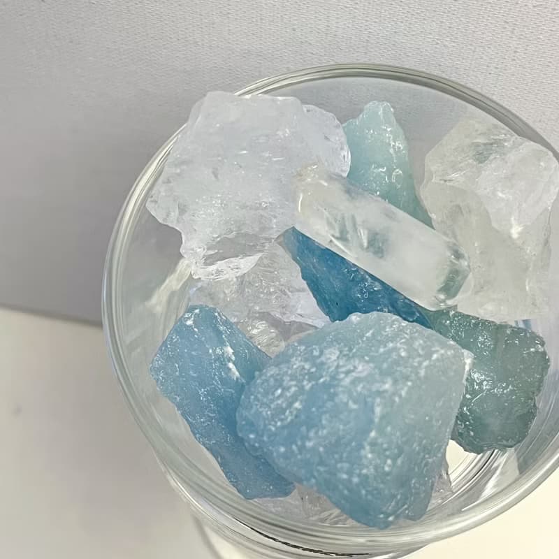 新年防水逆順學業事業 天然水晶擴香石 白水晶+海藍寶
