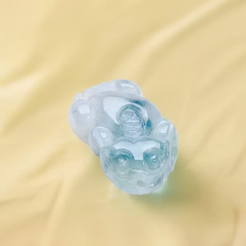 【招財神獸】飄綠花翡翠貔貅擺飾 | 天然緬甸玉翡翠A貨|送禮