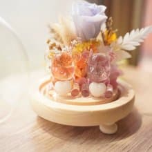 兩隻熊熊永生花盅-手足之情