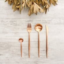 不鏽鋼餐具組 / 四件 - 玫瑰金