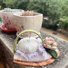 玫瑰花熨斗造型插針包,桌上擺飾,禮物