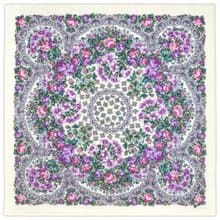 Original Pavlovo Posad Russian Shawl 100% Wool Woolen Scarf 125x125 cm 2037-0 N