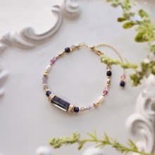 梨花 | 堅定決心藍紋石 珍珠 天然石手鍊 延長鍊 可改磁扣彈性鍊