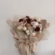 Flora Flower永生玫瑰巨大花束-奶茶色系