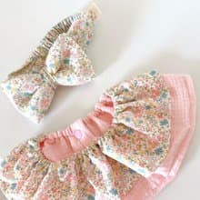 春野糖花 荷葉圍兜 兒童立體髮帶兩件組