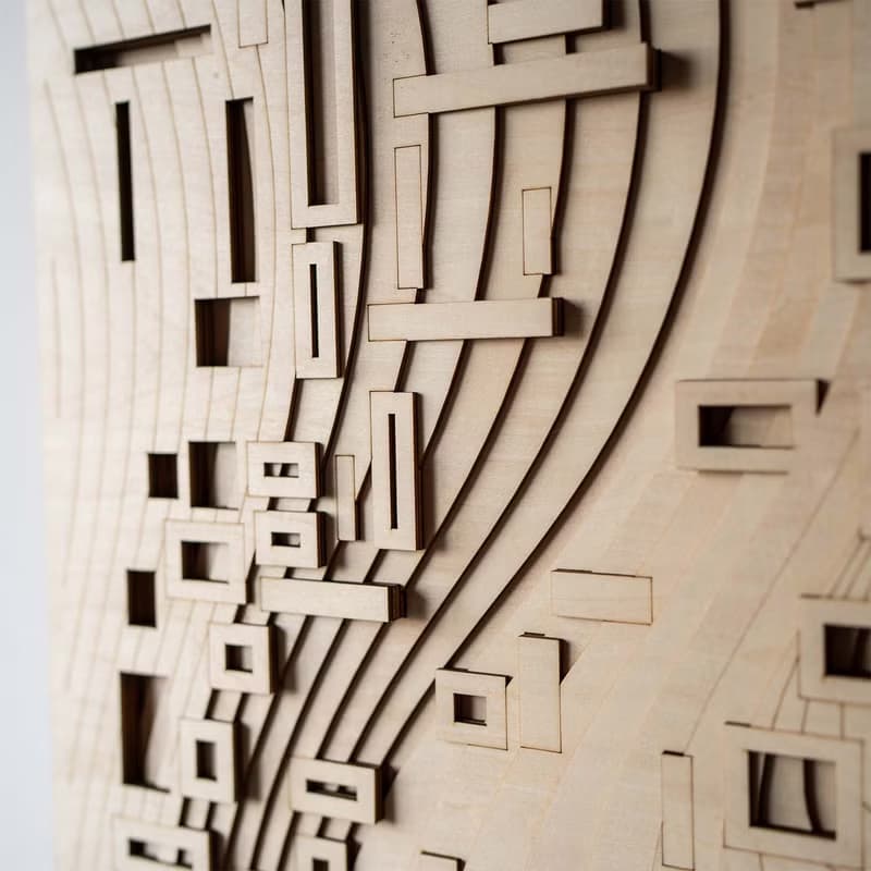 梯木疊雕-洋流|創意牆面家居軟裝飾立體工藝術木質北歐壁飾禮品畫